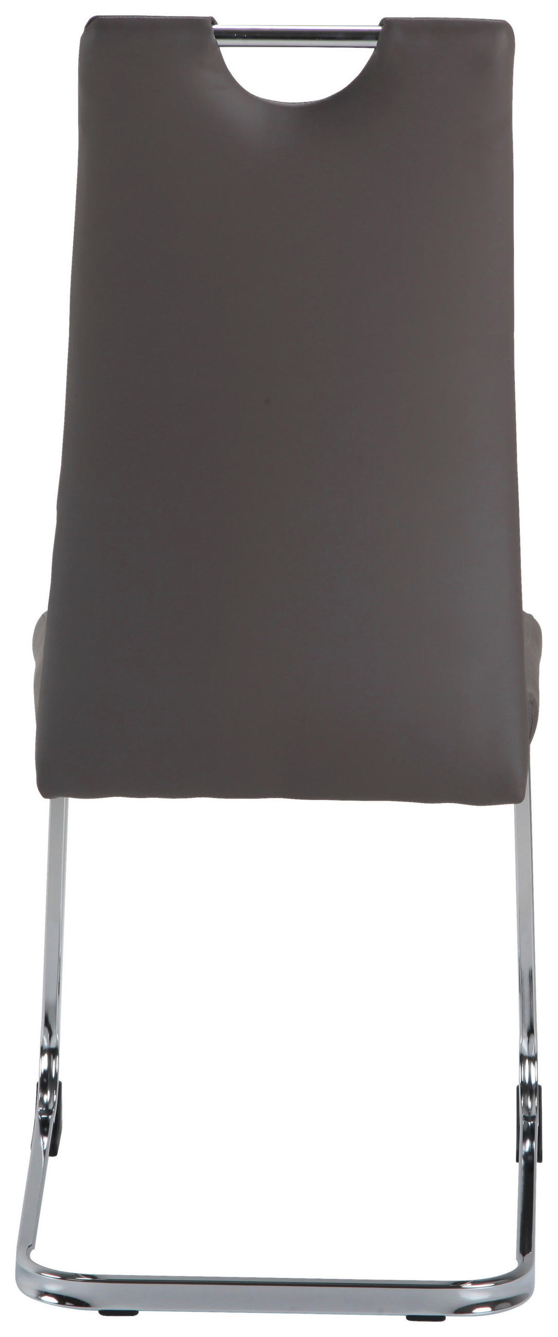 SCHWINGSTUHL  in Stahl Lederlook  - Taupe/Chromfarben, Design, Textil/Metall (42/99/56cm) - P & B