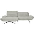 ECKSOFA  in Teddystoff Hellgrau  170-195/280 cm  - Hellgrau/Schwarz, Design, Textil/Metall (170-195/280cm) - Dieter Knoll
