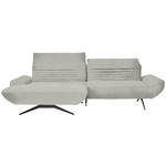 ECKSOFA  in Teddystoff Hellgrau  170-195/280 cm  - Hellgrau/Schwarz, Design, Textil/Metall (170-195/280cm) - Dieter Knoll