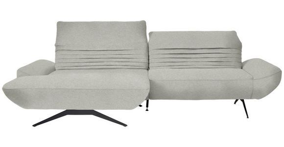 ECKSOFA  in Teddystoff Hellgrau  170-195/280 cm  - Hellgrau/Schwarz, Design, Textil/Metall (170-195/280cm) - Dieter Knoll