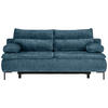 BOXSPRINGSOFA in Webstoff Petrol  - Petrol/Schwarz, Design, Textil/Metall (202/93/100cm) - Novel