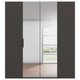 DREHTÜRENSCHRANK 201/223/61 cm,  in Graphitfarben, 4-türig  - Graphitfarben, Basics, Glas/Holzwerkstoff (201/223/61cm) - Novel