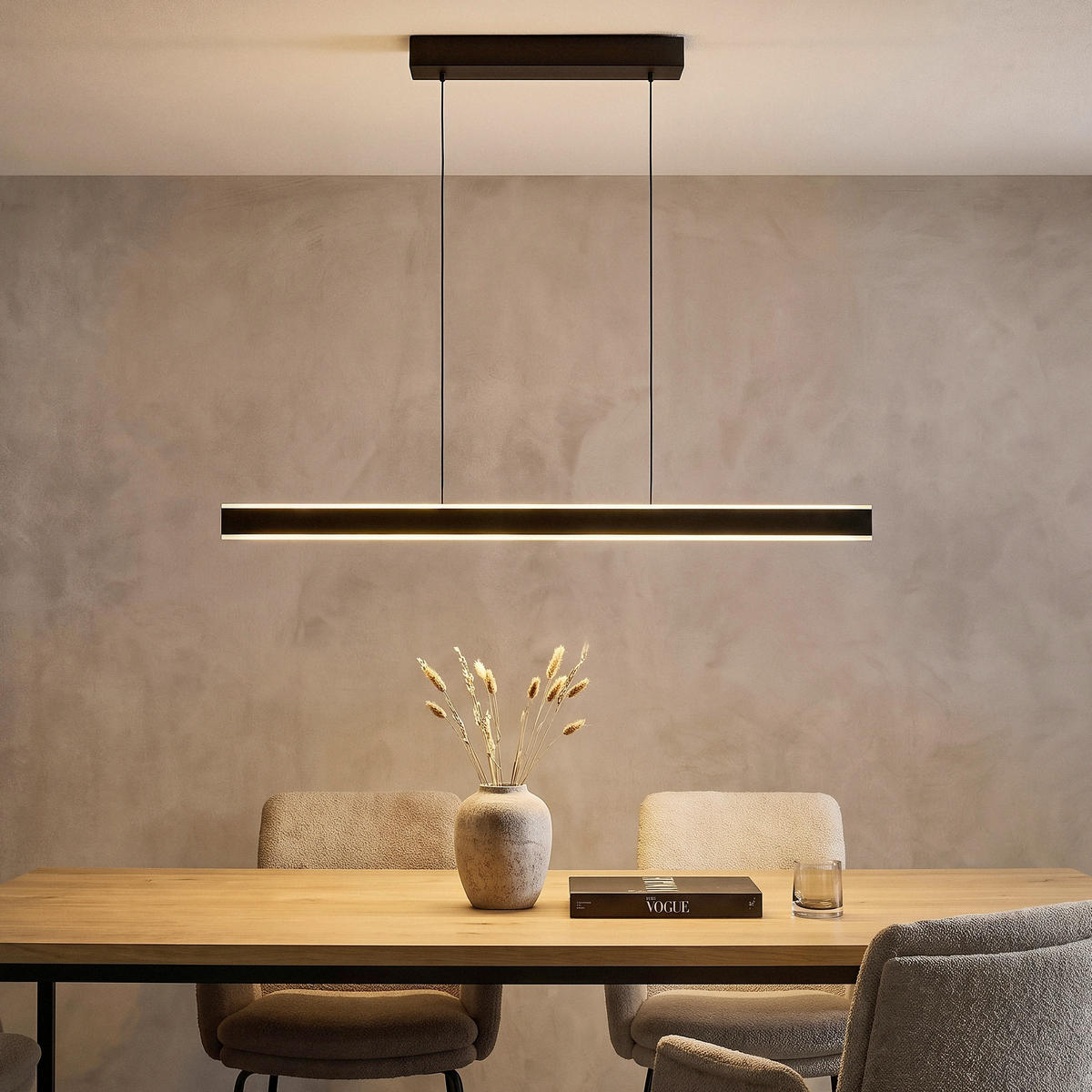 LED-HÄNGELEUCHTE Croom 120/10/60-180 cm   - Schwarz/Weiß, Design, Kunststoff/Metall (120/10/60-180cm) - Trio Leuchten