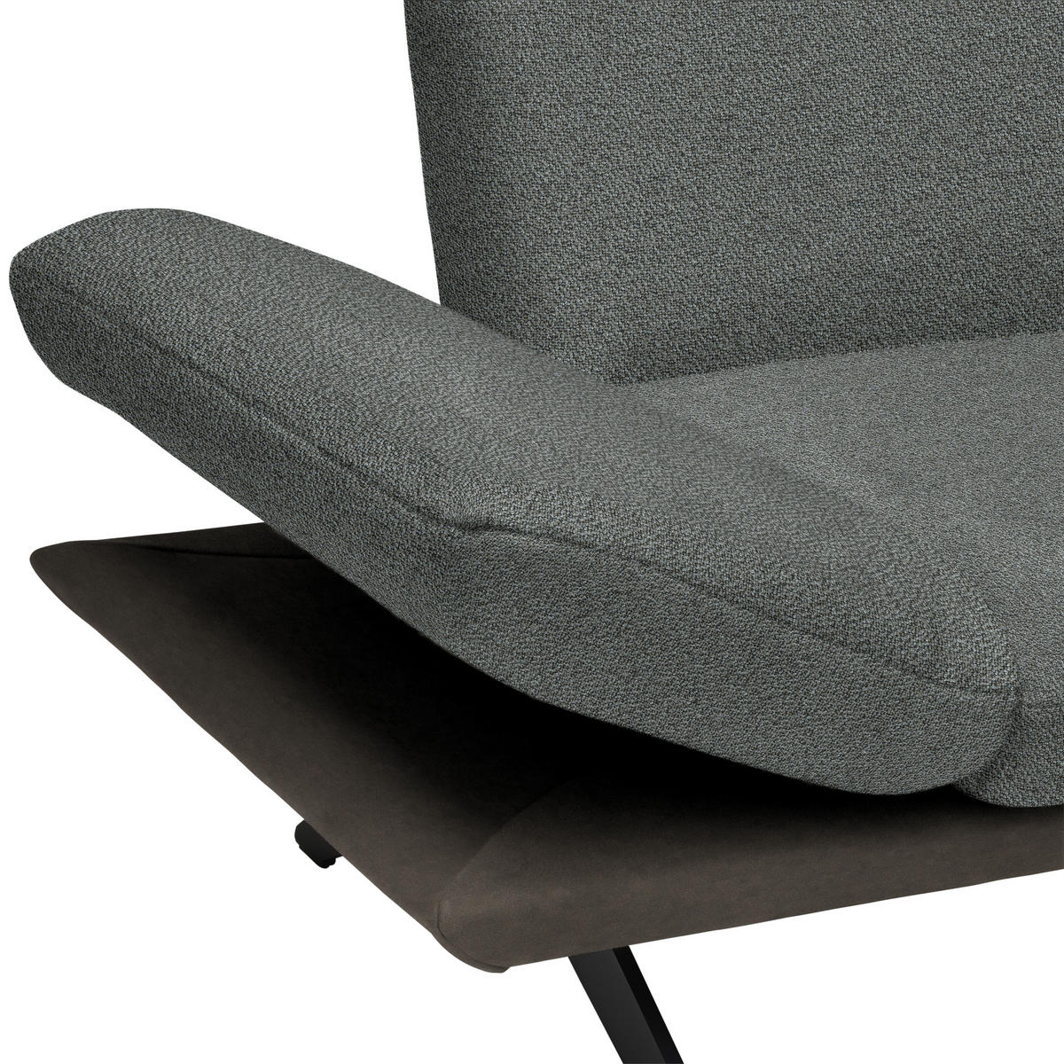 ECKSOFA in Flachgewebe Dunkelgrau  - Dunkelgrau/Schwarz, Design, Textil/Metall (270/239cm) - Koinor