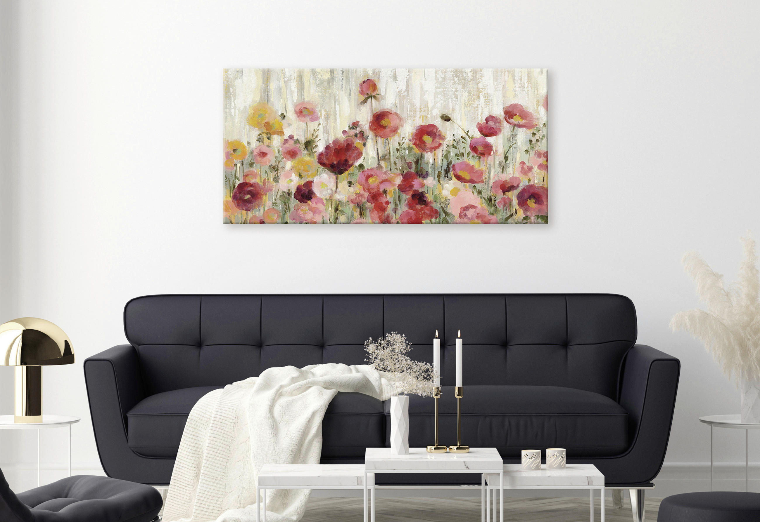 KEILRAHMENBILD Blumen 115/55 cm  - Multicolor, Natur, Holz/Papier (115/55cm)
