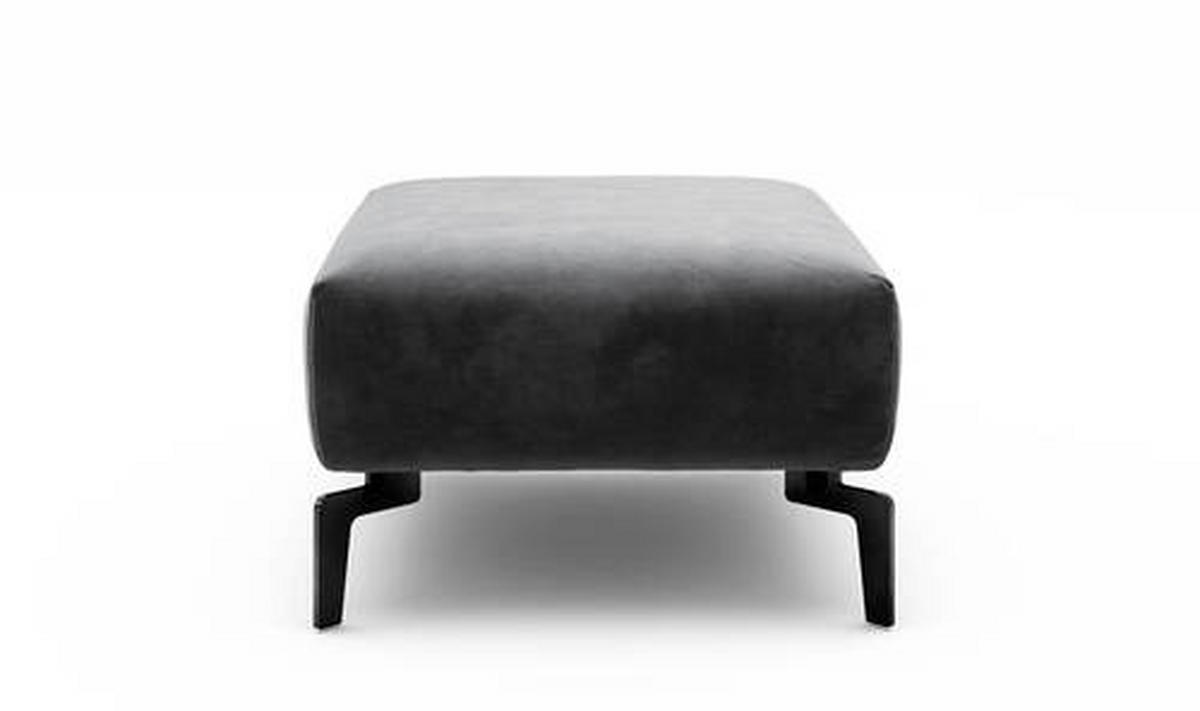 HOCKER Samt Anthrazit  - Anthrazit/Schwarz, Design, Textil/Metall (90/70/46cm) - SENSOO