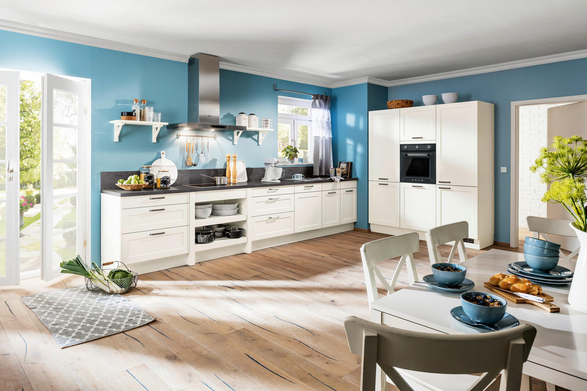 EINBAUKÜCHE Victoria Satin  - Weiß, LIFESTYLE, Holzwerkstoff - Novel