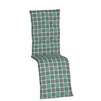 RELAXSESSELAUFLAGE in Grau, Türkis Karo  - Türkis/Grau, Design, Textil (171/50/6cm) - Gardenson