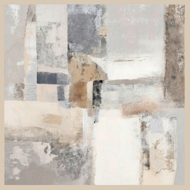 Euroart Leinwandbild Abstract Collage II Mehrfarbig 55x55 cm
