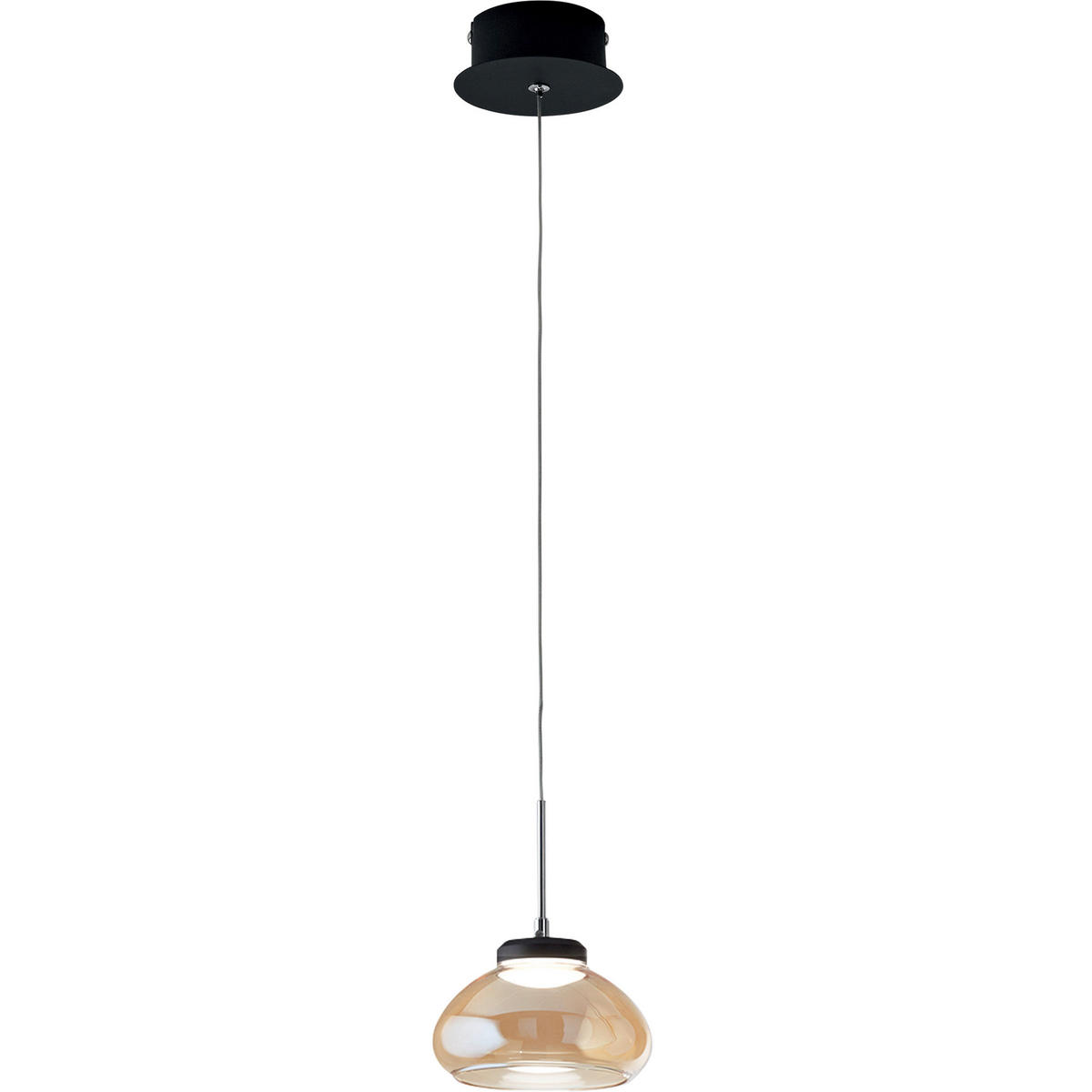 LED-PENDELLEUCHTE Arabella 14/200 cm   - Schwarz, Basics, Glas/Metall (14/200cm) - Fabas Luce