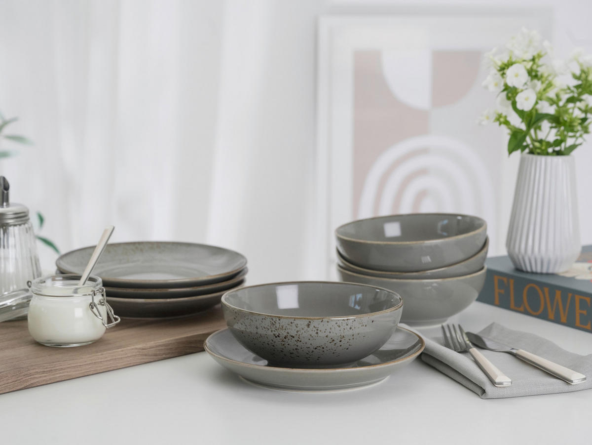 KOMPLETT SERVIS Nature Collection 20 delar  - grå, Basics, keramik - Creatable