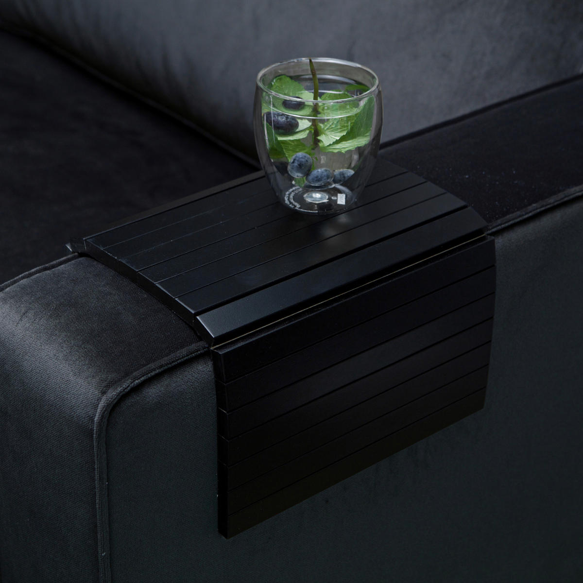 SOFATABLETT  - Schwarz, Basics, Holz (24/44/1cm) - Livetastic