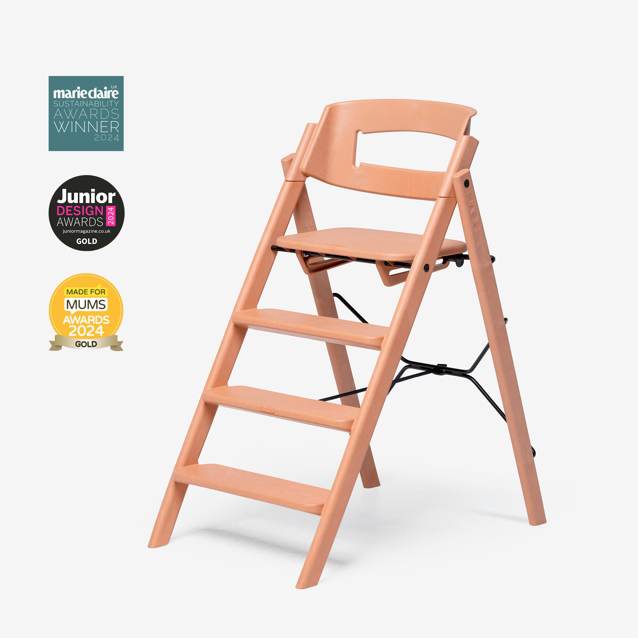 HRANILICA  KAOS Klapp High Chair  - terakota, Osnovno, plastika (45,5/60/81cm)