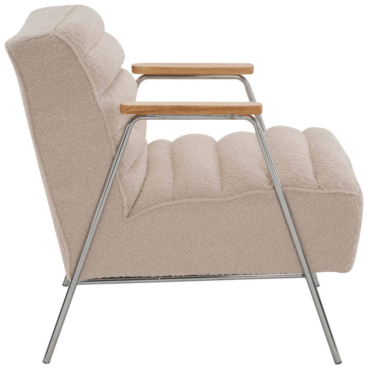 SESSEL Bouclé Beige    - Ecru/Beige, MODERN, Holz/Textil (60/73/76cm) - MID.YOU