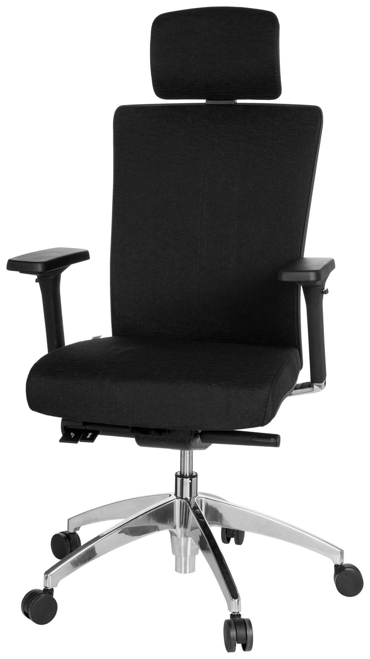 SNURRSTOL  i vävt tyg svart  - aluminiumfärg/svart, Modern, metall/textil (57/113/52cm) - MID.YOU