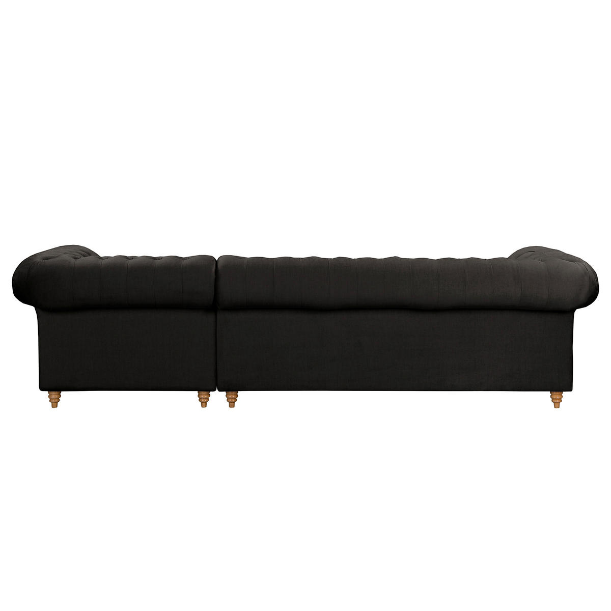 ECKSOFA Laura in Mikrofaser Anthrazit  284/182 cm  - Anthrazit/Braun, Design, Holz/Textil (284/182cm) - P & B