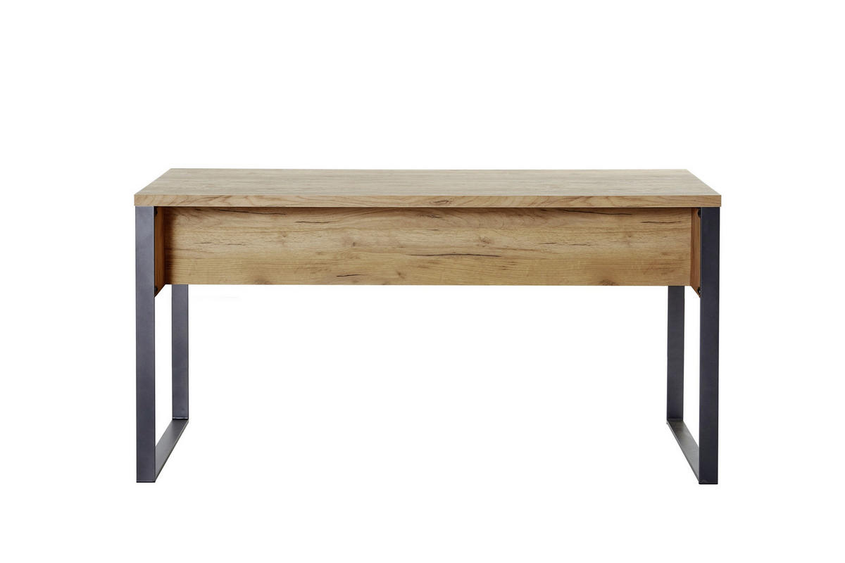 SCHREIBTISCH 152,4/60/76,2 cm  in Eichefarben  - Eichefarben/Anthrazit, Lifestyle, Holzwerkstoff/Metall (152,4/60/76,2cm)