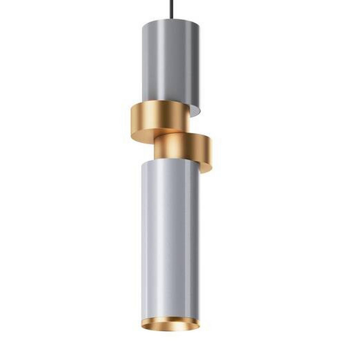 PENDELLEUCHTE 9,5/6,5/33 cm    - Silberfarben/Messingfarben, Trend, Metall (9,5/6,5/33cm) - MAYTONI