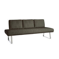 SITZBANK 224/92/78 cm  in Braun  - Chromfarben/Braun, Design, Textil/Metall (224/92/78cm) - Dieter Knoll
