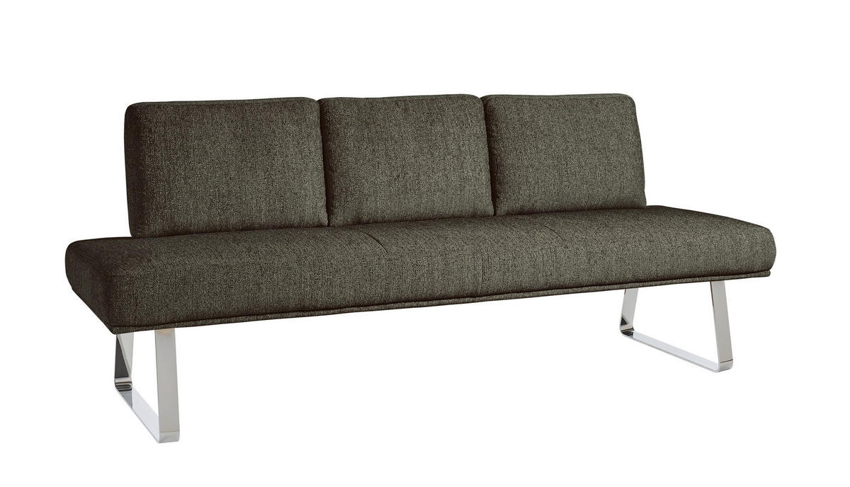 SITZBANK 224/92/78 cm  in Braun  - Chromfarben/Braun, Design, Textil/Metall (224/92/78cm) - Dieter Knoll