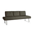 SITZBANK 224/92/78 cm  in Braun  - Chromfarben/Braun, Design, Textil/Metall (224/92/78cm) - Dieter Knoll