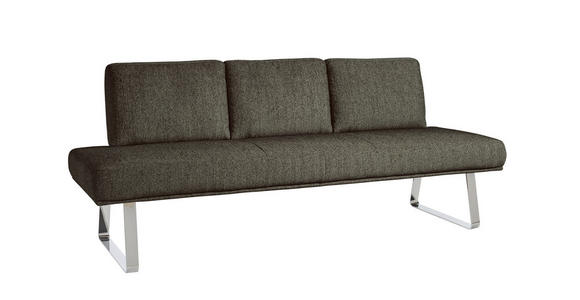 SITZBANK 224/92/78 cm  in Braun  - Chromfarben/Braun, Design, Textil/Metall (224/92/78cm) - Dieter Knoll