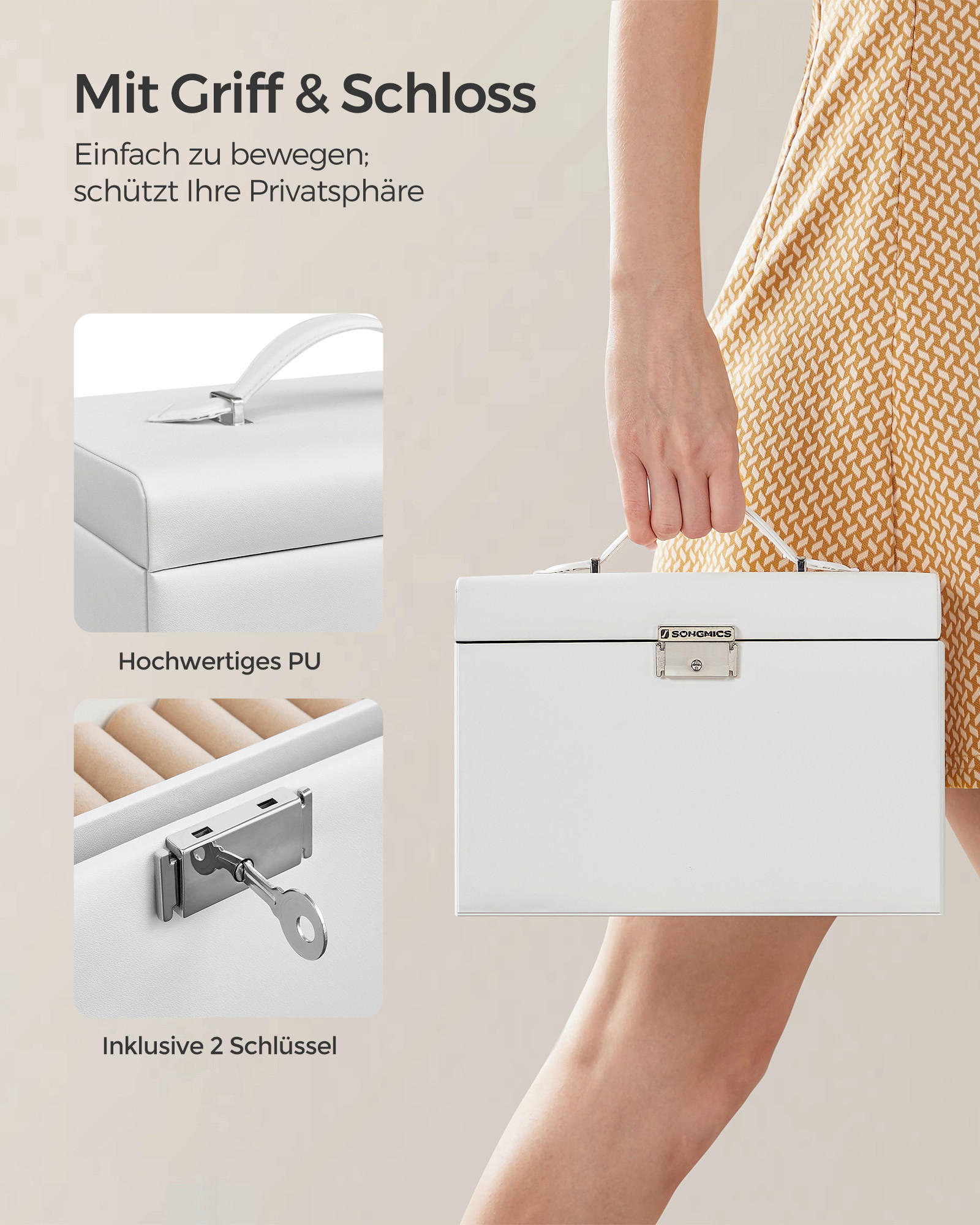 SCHMUCKKÄSTCHEN - Weiß, LIFESTYLE, Holzwerkstoff (26/17,4/18,2cm)