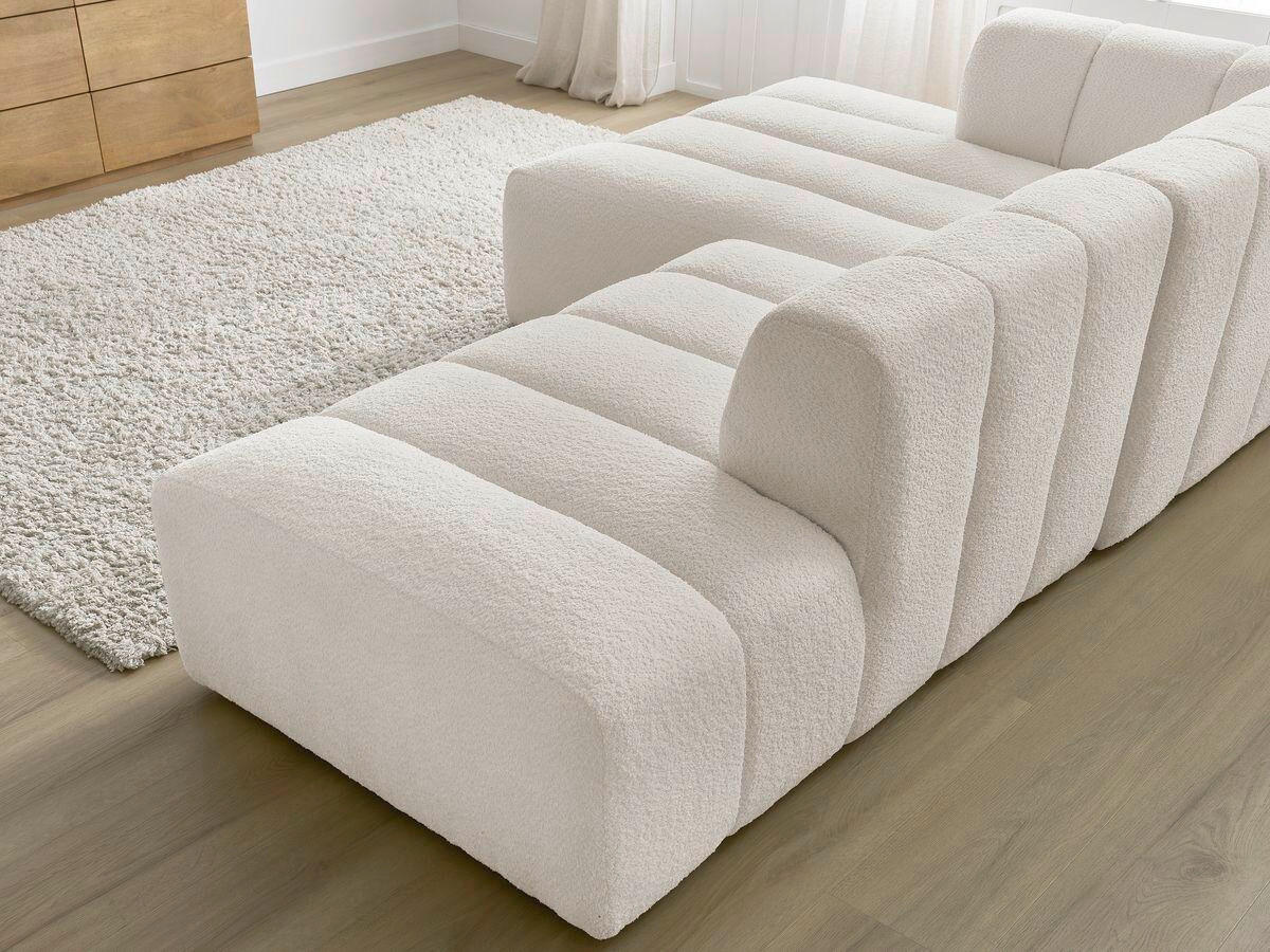 ECKSOFA  ANNECY Weiß Bouclé  - Schwarz/Weiß, MODERN, Kunststoff/Textil (170/262cm)