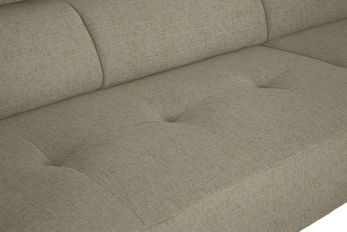 ECKSOFA in Chenille Beige  280/205 cm  - Beige/Schwarz, Design, Textil/Metall (280/205cm) - Xora