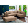 ECKSOFA inkl. Hocker Ariella in Mikrofaser Beige  161/231 cm  - Beige/Naturfarben, Design, Holz/Textil (161/231cm) - Livetastic
