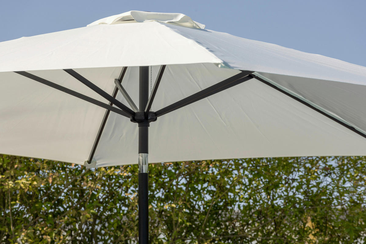 SONNENSCHIRM 300 cm  - Ecru/Grau, KONVENTIONELL, Textil/Metall (300/300cm) - Gardenson