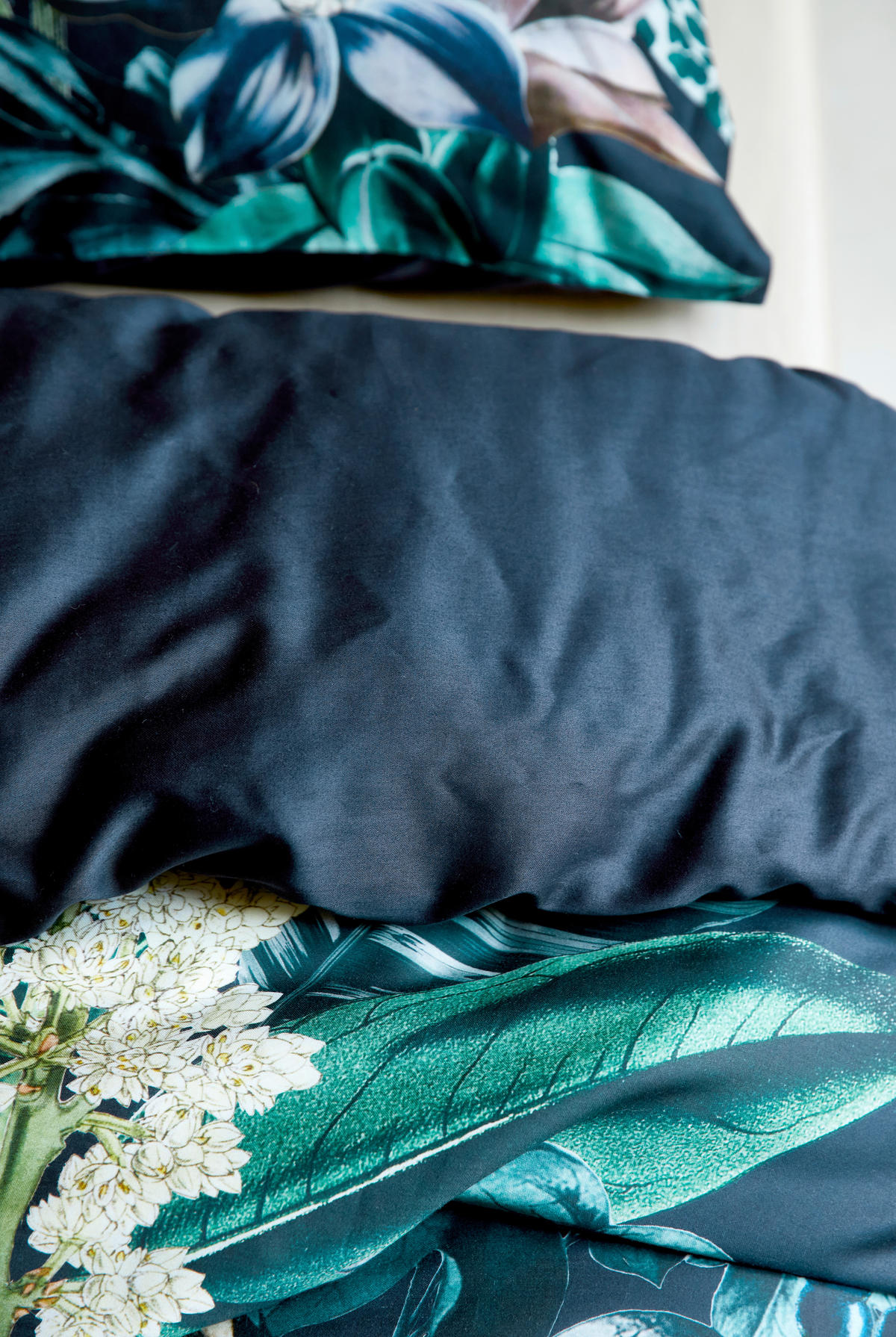 WENDEBETTWÄSCHE 2-teilig SS22 Satin  - Dunkelblau, KONVENTIONELL (155/220cm) - Essenza