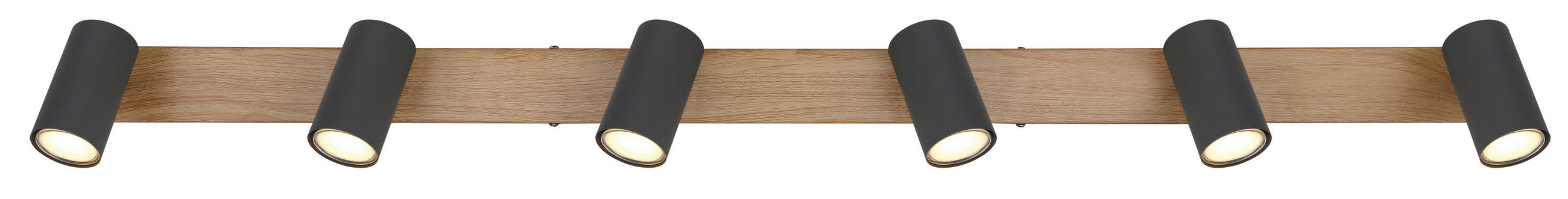 STRAHLER - Graphitfarben/Schwarz, Natur, Holz/Metall (115/6/12cm) - Globo