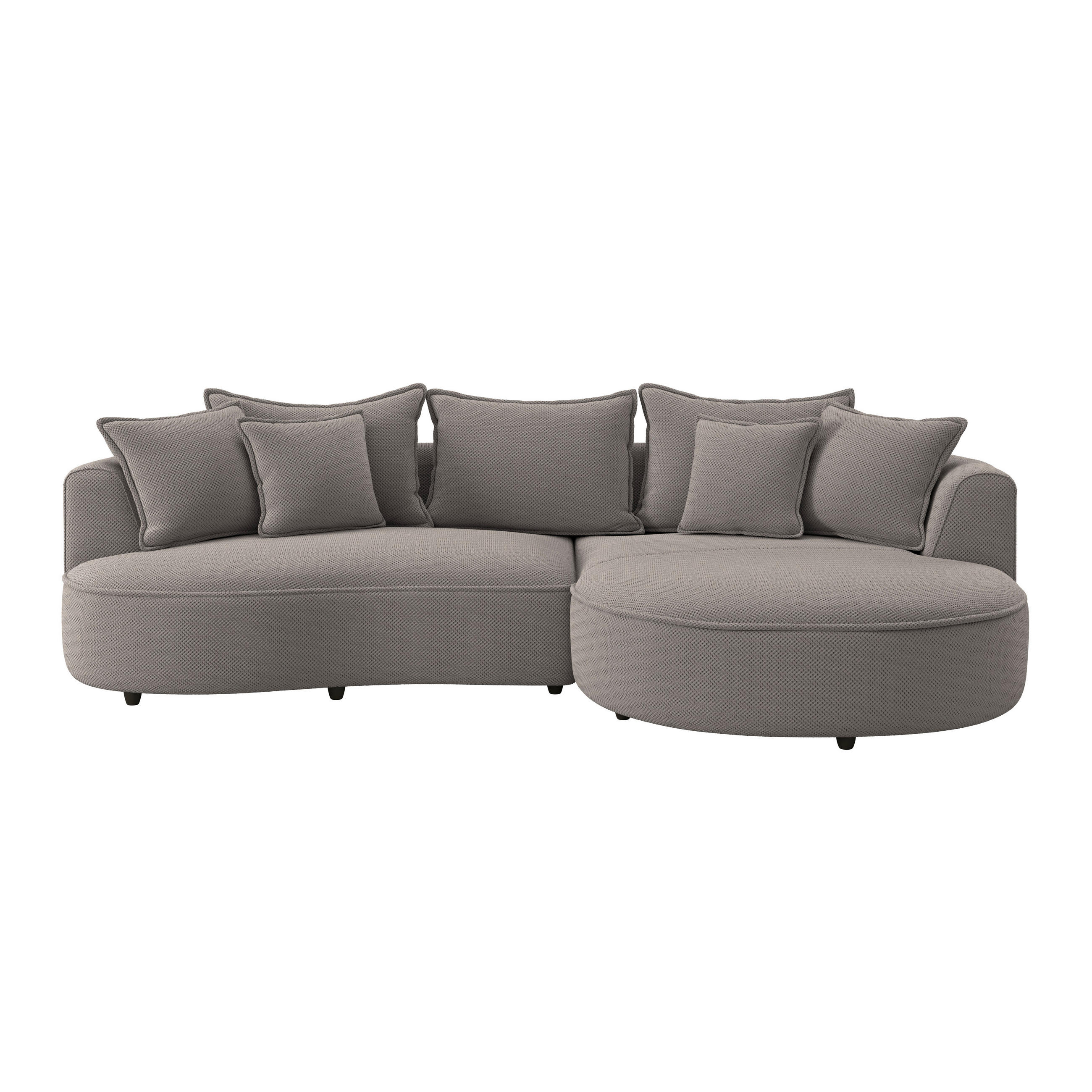 ECKSOFA in Velours, Struktur Cappuccino  - Schwarz/Cappuccino, Modern, Kunststoff/Textil (287/168cm) - Livetastic
