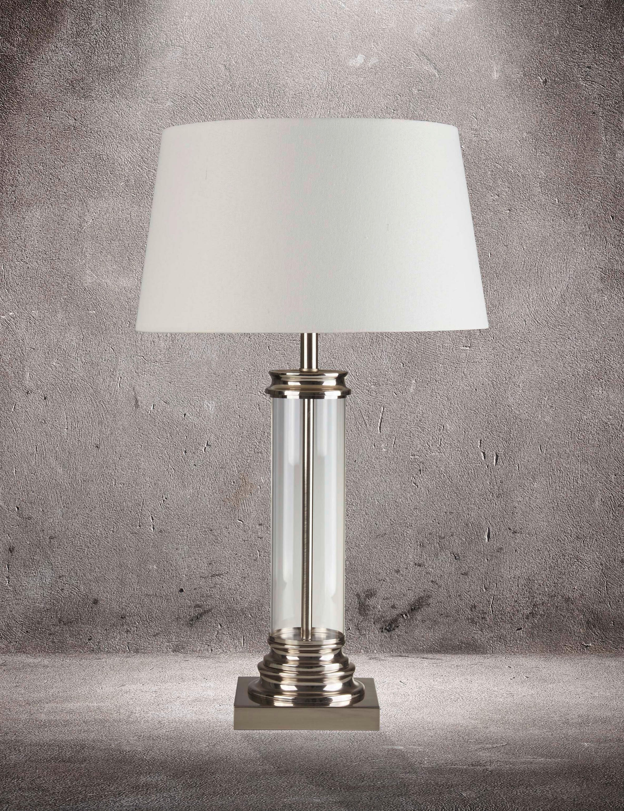 NAMIZNA SVETILKA  Pedestal      37/62 cm       - srebrne barve/bela, Konvencionalno, kovina/steklo (37/62cm)