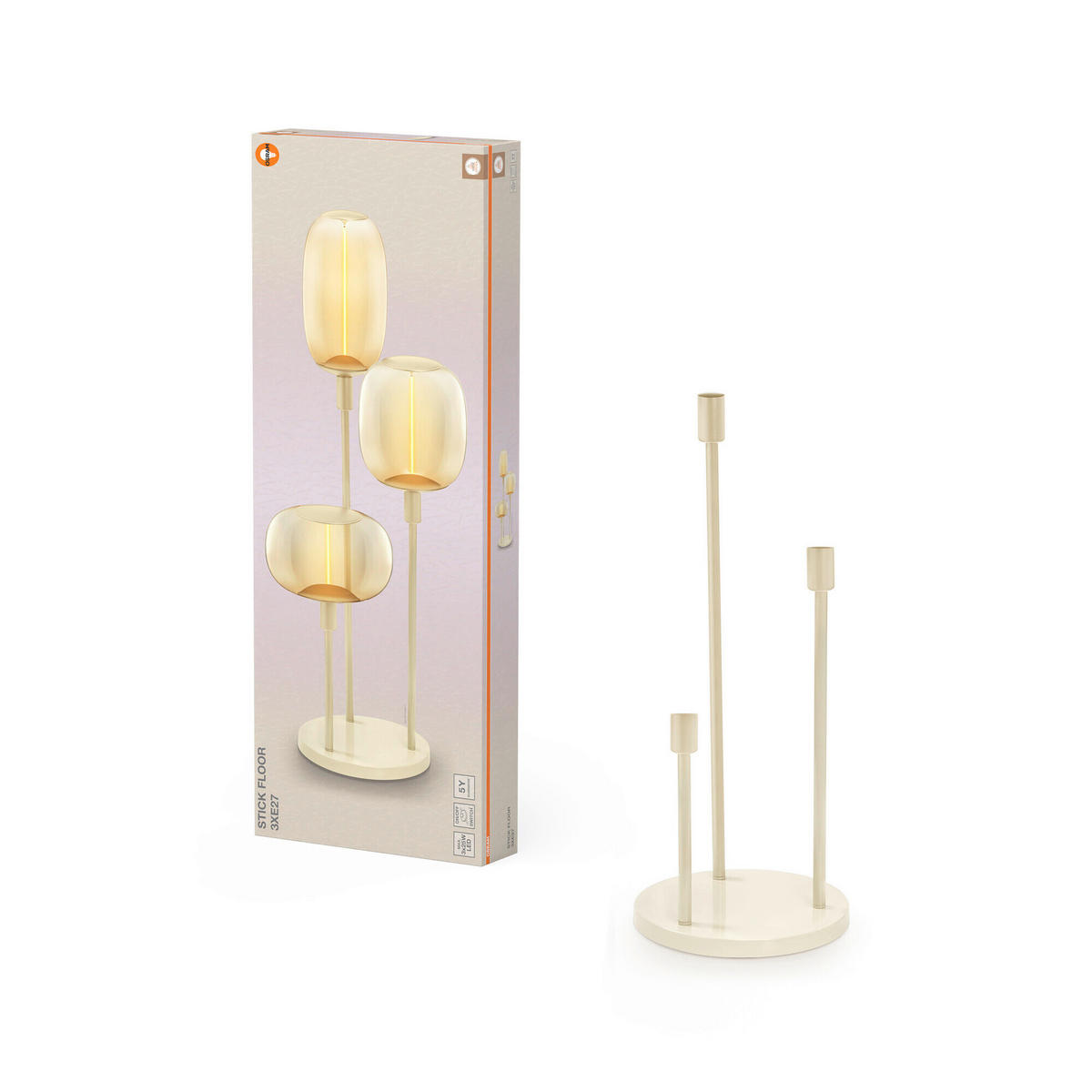 TISCHLEUCHTE 32/78 cm   - Beige, Basics, Metall (32/78cm) - Osram