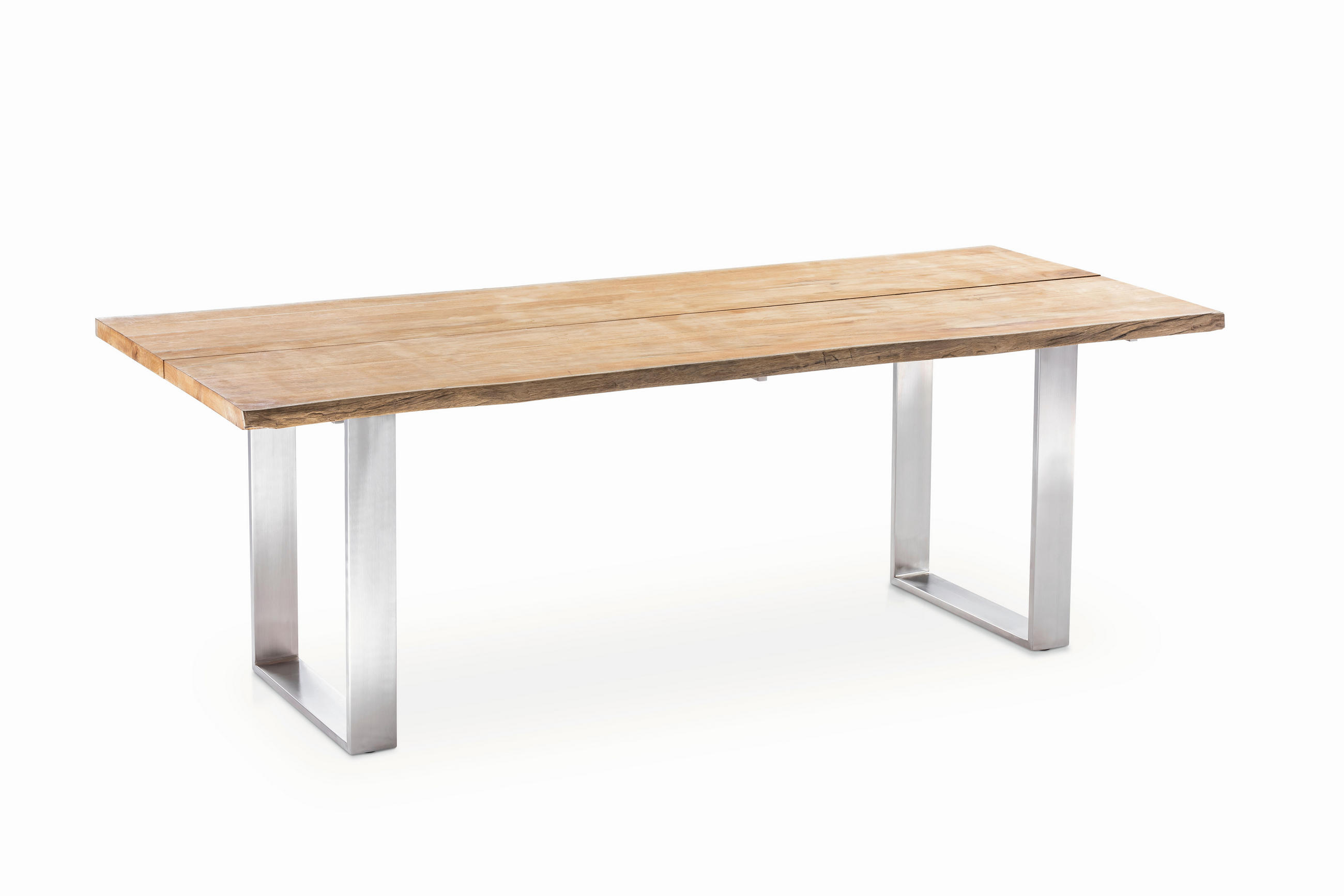 GARTENTISCH 240/95/76 cm  - Edelstahlfarben, Design, Holz/Metall (240/95/76cm)