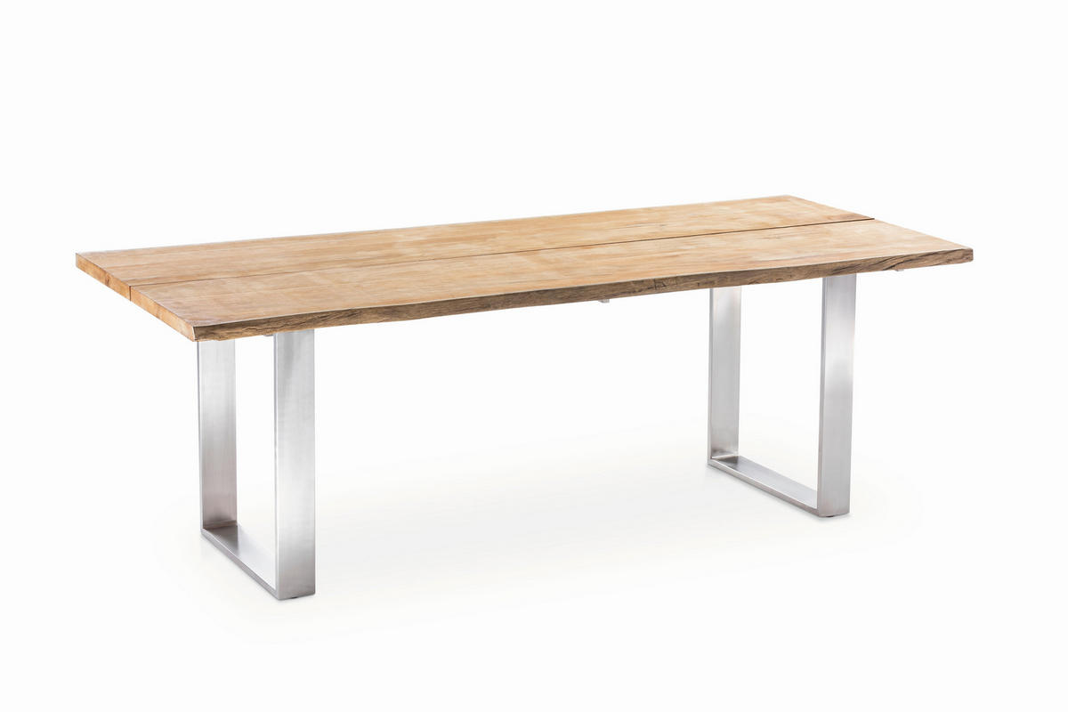 GARTENTISCH 240/95/76 cm  - Edelstahlfarben, Design, Holz/Metall (240/95/76cm)