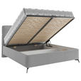 POLSTERBETT gepolstertes Kopfteil, Lattenrost Greige 140/200 cm  - Greige/Schwarz, MODERN, Holz/Textil (140/200cm) - Carryhome