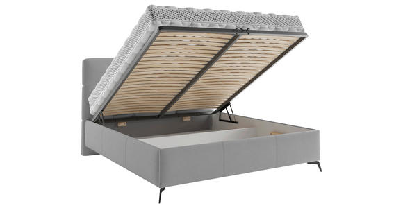 POLSTERBETT gepolstertes Kopfteil, Lattenrost Greige 140/200 cm  - Greige/Schwarz, MODERN, Holz/Textil (140/200cm) - Carryhome