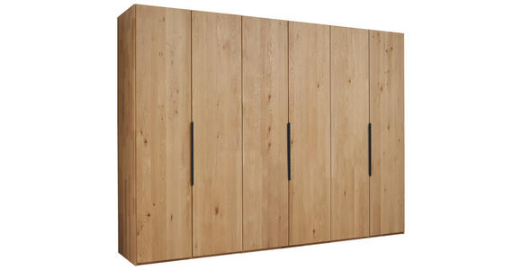 DREHTÜRENSCHRANK 302/223/62 cm 6-türig Wildeiche - Wildeiche/Schwarz, Design, Holz/Metall (302/223/62cm) - Valnatura