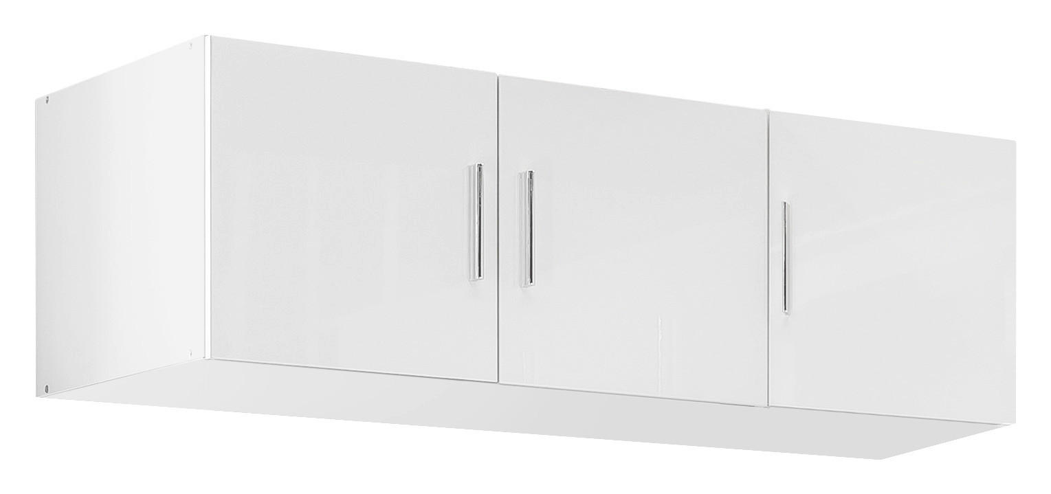AUFSATZSCHRANK 120/40/54 cm  - Chromfarben/Weiß Hochglanz, Design, Holzwerkstoff/Kunststoff (120/40/54cm) - Xora