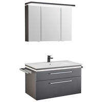 BADEZIMMER 3-teilig  in 90 cm  - Chromfarben/Weiß, Basics, Glas/Keramik (90cm) - Novel