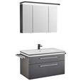 BADEZIMMER 3-teilig  in 90 cm  - Chromfarben/Weiß, Basics, Glas/Keramik (90cm) - Novel