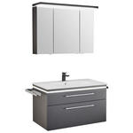 BADEZIMMER 3-teilig  in 90 cm  - Chromfarben/Weiß, Basics, Glas/Keramik (90cm) - Novel