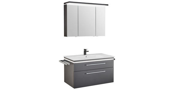 BADEZIMMER 3-teilig  in 90 cm  - Chromfarben/Weiß, Basics, Glas/Keramik (90cm) - Novel