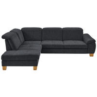 ECKSOFA  in Flachgewebe Anthrazit  243/301 cm  - Wildeiche/Anthrazit, Natur, Holz/Textil (243/301cm) - Voleo