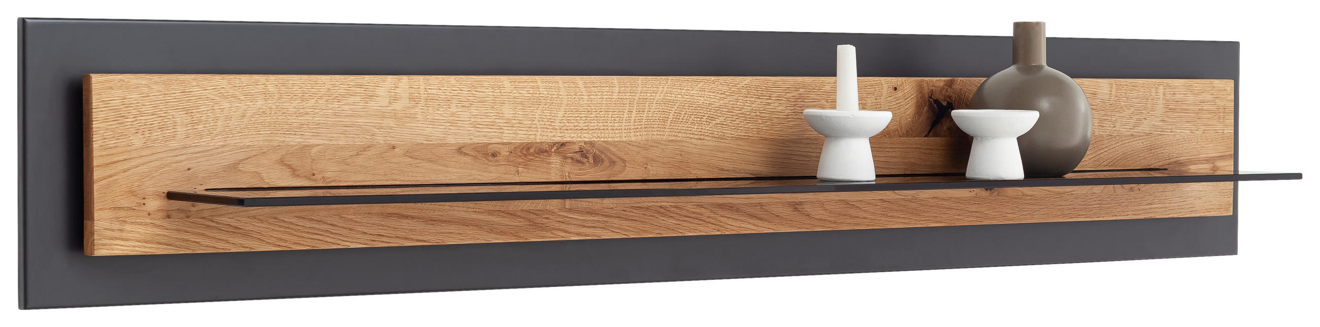 WANDBOARD  150/26/23 cm  - Eichefarben/Anthrazit, Natur, Glas/Holz (150/26/23cm) - Linea Natura