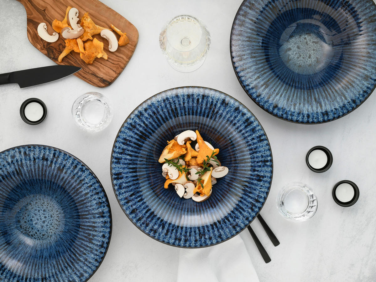 GOURMETTELLER Allegra Magic Blue  30,5 cm   - Blau/Schwarz, Basics, Keramik (30,5cm) - Creatable