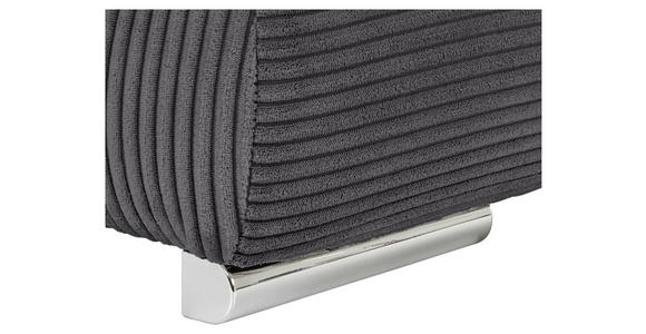 WOHNLANDSCHAFT Anthrazit Cord  - Chromfarben/Anthrazit, KONVENTIONELL, Kunststoff/Textil (180/376/180cm) - Carryhome